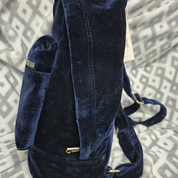 Aimee Kestenberg Deep Blue Velvet Backpack - Picture 2 of 16